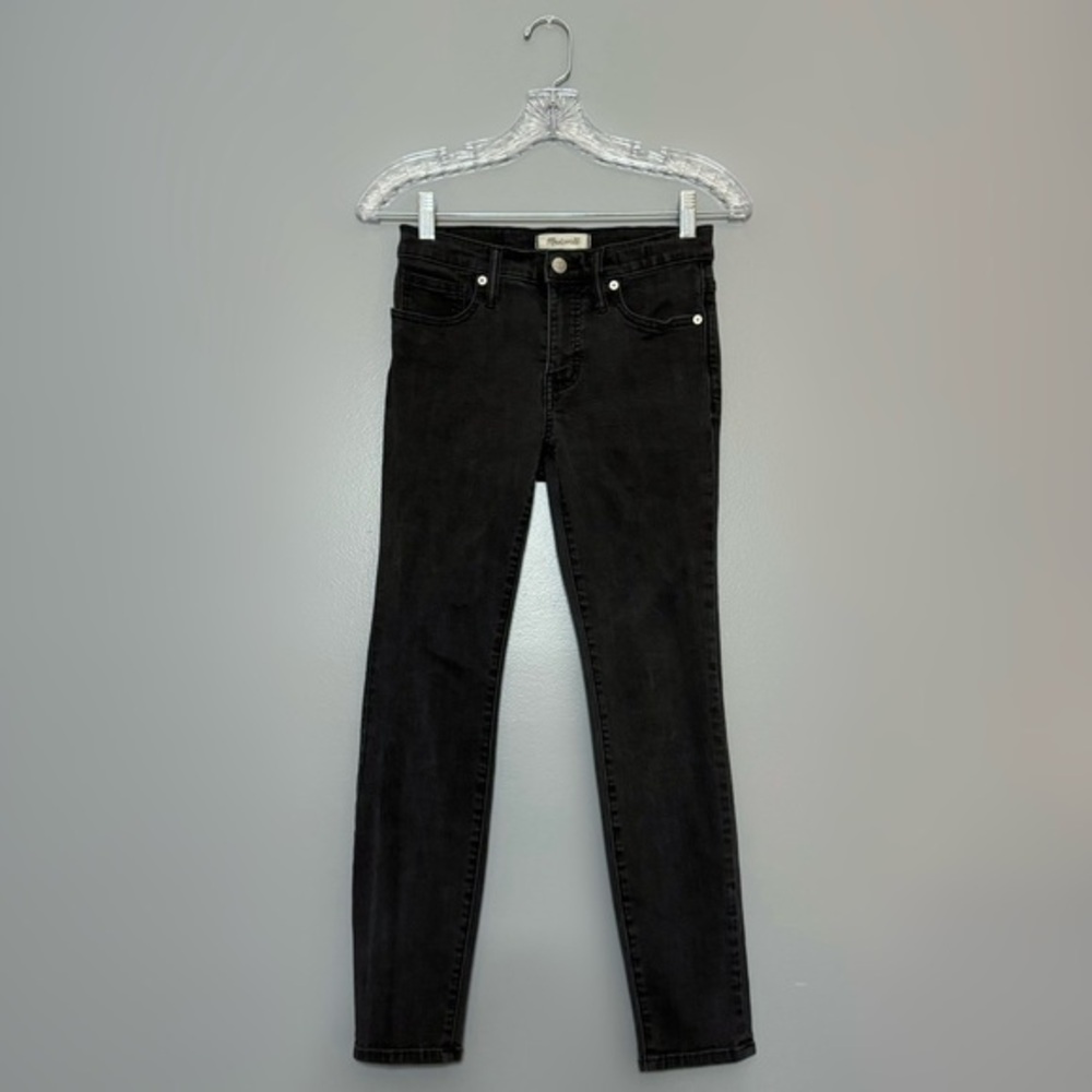 EUC Madewell 9” High Rise Dark Gray/Black Skinny Jean Size 26P